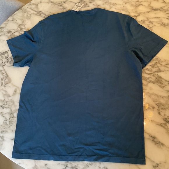 NWT J.Crew Garment Dyed Relaxed Fit T-shirt Teal Blue Sz L Tiny hole back collar - Picture 7 of 8